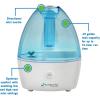 imagePure Guardian H910BL Ultrasonic Cool Mist Humidifier 14 Hrs Run Time 210 Sq Ft Coverage Small Rooms Quiet Filter Free