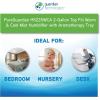 imagePureGuardian H5225WCA Ultrasonic Warm ampamp Cool Mist Humidifier 100 Hrs Run Time 2 Gal Tank 560 Sq Ft Coverage Quiet Filter Free Silver Clean Treated Tank Essential Oil Tray WhiteBlue