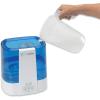 imagePureGuardian H5225WCA Ultrasonic Warm ampamp Cool Mist Humidifier 100 Hrs Run Time 2 Gal Tank 560 Sq Ft Coverage Quiet Filter Free Silver Clean Treated Tank Essential Oil Tray WhiteBlue