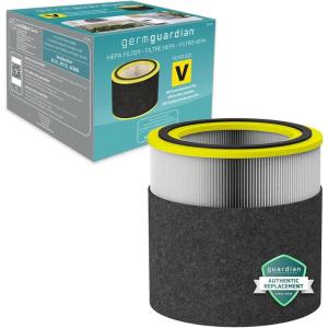imageGermGuardian Filter V Smoke Clear HEPA Genuine Air Purifier Replacement Filter Removes 9997 of Pollutants Smoke Toxins and Odors for AC3000 AC3050 AP3151 and AC151 BlackGray FLT151SMFLT151