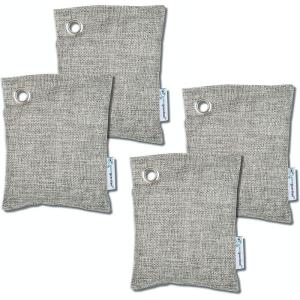 imagePureGuardian CB100 Bamboo Charcoal Air Purifying Bag EcoFriendly Naturally Absorbs Odors Excess Moisture and Pollutants 100g 8Pack GrayCB1004PK