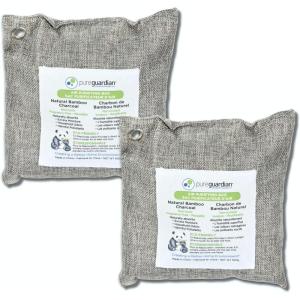 imagePureGuardian CB500 Bamboo Charcoal Air Purifying Bag EcoFriendly Naturally Absorbs Odors Excess Moisture and Pollutants 500g GrayCB5002PK