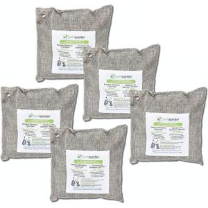imagePureGuardian CB500 Bamboo Charcoal Air Purifying Bag EcoFriendly Naturally Absorbs Odors Excess Moisture and Pollutants 500g GrayCB5005PK