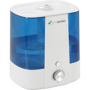 imagePureGuardian H1175WCA Ultrasonic Cool Mist Humidifier 90 Hrs Run Time 15 Gal Tank Capacity 390 Sq Ft Coverage Medium Rooms Quiet Filter Free Silver Clean Treated Tank Essential Oil Tray1 Count Pack of 1