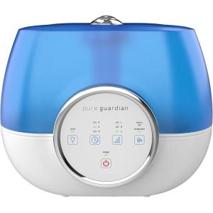 imagePureGuardian H4810AR Ultrasonic Warm and Cool Mist Humidifier for Bedrooms Quiet FilterFree 120 Hr 2 Gal Treated Tank Surface Resists Mold Pure Guardian Humidifier with Essential Oil Tray