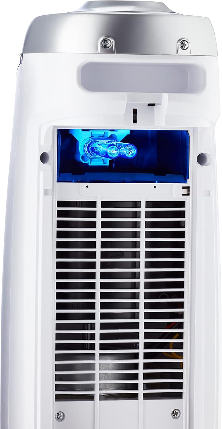 imageGermGuardian Air Purifier for Home with HEPA Pure Filter for Wildfire Smoke Pet Dander Pollen Odors Large Rooms Up To 743 Sq Ft Removes 9997 Pollutants UVC Light 22quot AC4825W WhiteAC4825 white 2 pack