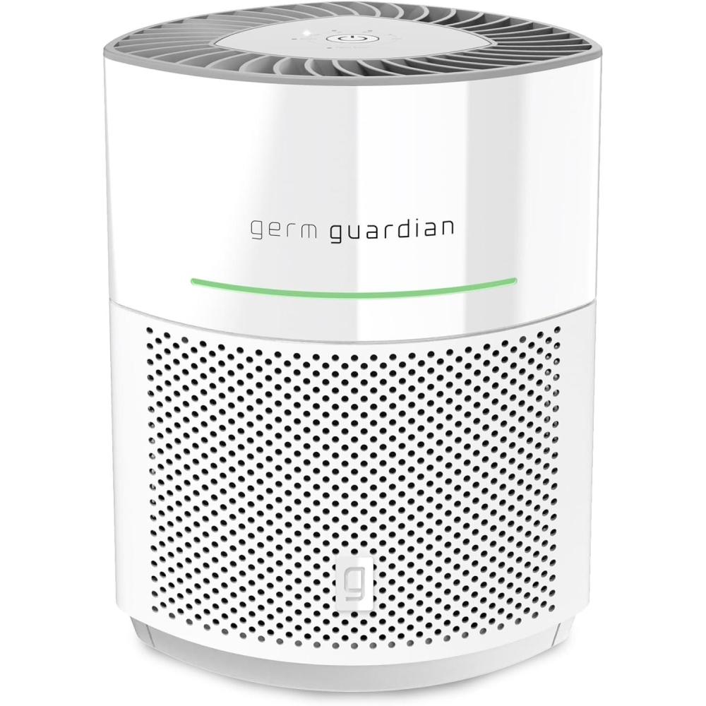 imageGermGuardian Airsafe Air Purifier for Home for Wildfire Smoke Pets Pollen Odor Large Rooms Up To 1040 Sq Ft with HEPA Pure Air Filter UVC Light ampamp Air Quality Sensor 12quot AC3000B BlackAirsafe Intelligent Air Purifier
