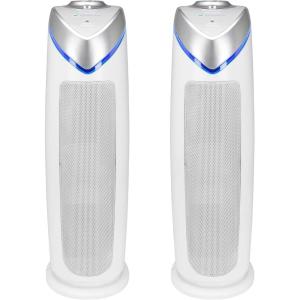 imageGermGuardian Air Purifier for Home with HEPA Pure Filter for Wildfire Smoke Pet Dander Pollen Odors Large Rooms Up To 743 Sq Ft Removes 9997 Pollutants UVC Light 22quot AC4825W WhiteAC4825 white 2 pack