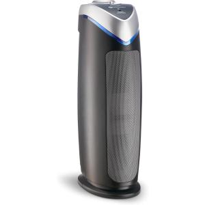 imageGermGuardian Air Purifier for Home with HEPA Pure Filter for Wildfire Smoke Pet Dander Pollen Odors Large Rooms Up To 743 Sq Ft Removes 9997 Pollutants UVC Light 22quot AC4825W WhiteAC4825 black 1 pack