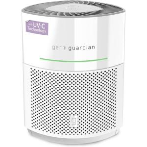 imageGermGuardian Airsafe Air Purifier for Home for Wildfire Smoke Pets Pollen Odor Large Rooms Up To 1040 Sq Ft with HEPA Pure Air Filter UVC Light ampamp Air Quality Sensor 12quot AC3000B BlackAirsafe Intelligent Air Purifier with UVC light  White