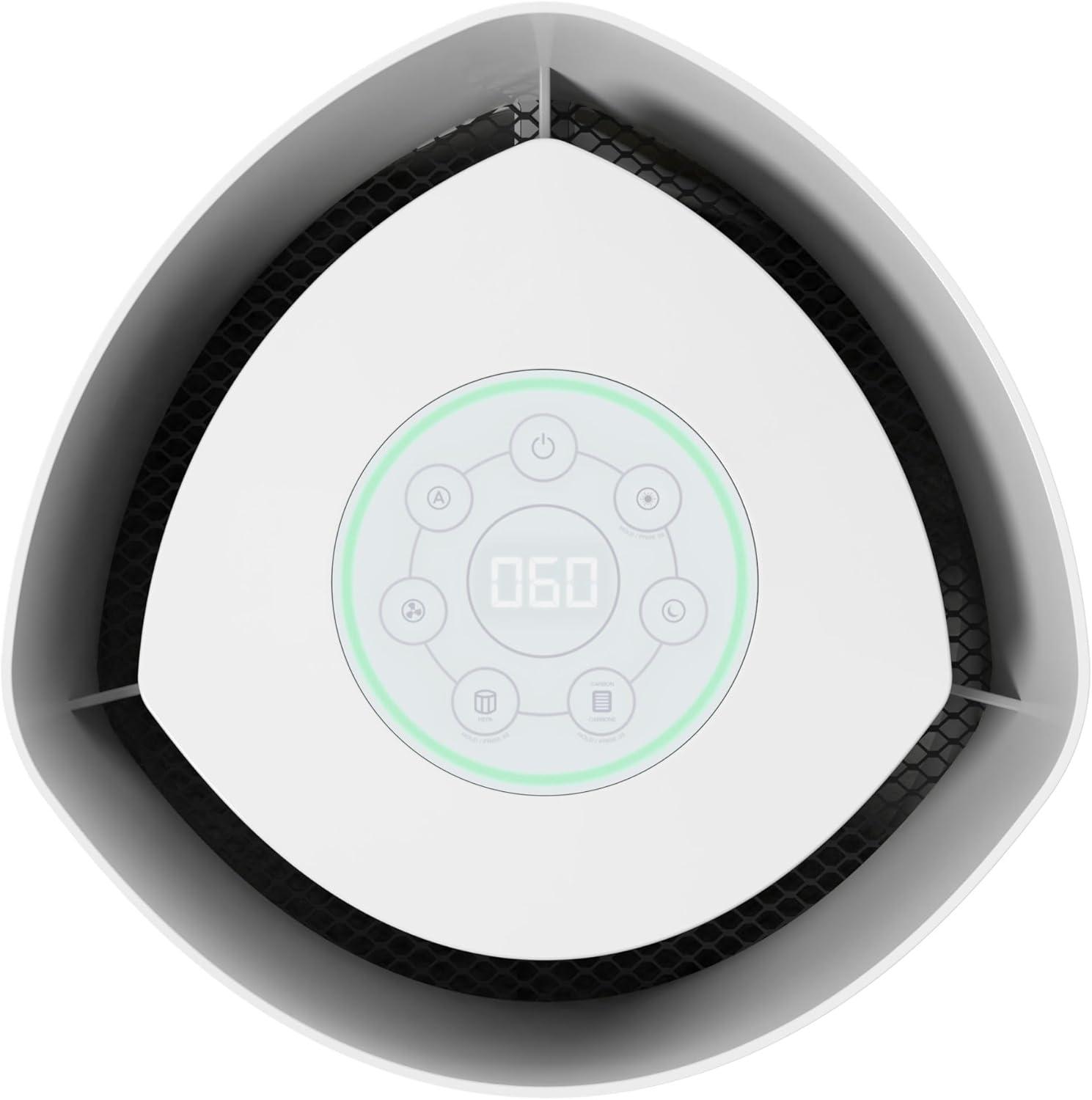 imageGermGuardian Airsafe XL Intelligent Air Purifier for Home Wildfire Smoke Pollen Odors with HEPA Pure Filter UVC Air Quality Indicator for Large Rooms 1680 sq ft 20 GrayWhite AC3200