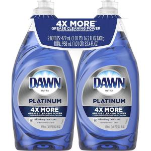 imageDawn Platinum Dish Soap Liquid Dishwashing Liquid Dish Detergent Liquid Refreshing Rain Scent 548 fl oz Pack of 2162 Fl Oz Pack of 2