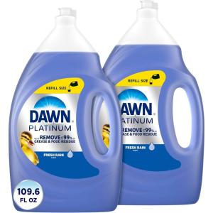 imageDawn Platinum Dish Soap Liquid Dishwashing Liquid Dish Detergent Liquid Refreshing Rain Scent 548 fl oz Pack of 2548 Fl Oz Pack of 2