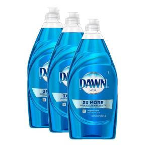 imageDawn Platinum Dish Soap Liquid Dishwashing Liquid Grease Removal Fresh Rain 3x24oz  Sponge BundleClean