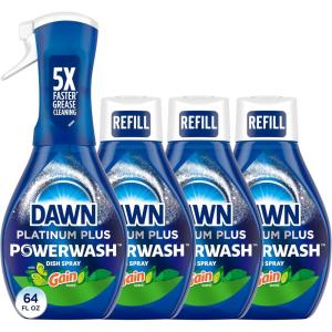 imageDawn Powerwash Gain Original Dish Spray Liquid Dish Soap Dish Soap Refill  1 Starter Kit  3 Refills 64 Fl Oz