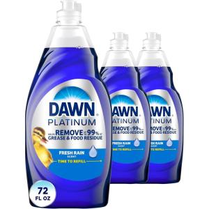 imageDawn Platinum Dish Soap Dishwashing Liquid Fresh Rain 3X24OZ
