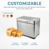 imageAroma Housewares Professional 2 lb Digital Bread Maker 17 Preset Functions and 3 Crust Colors Automatic Fruit ampamp Nut Dispenser Stainless Steel ABM270 silver
