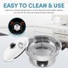 imageAroma Stainless Steel Hot Pot Silver ASP600 5 quartDualSided