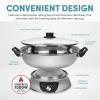imageAroma Stainless Steel Hot Pot Silver ASP600 5 quartDualSided