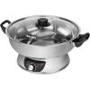 imageAroma Stainless Steel Hot Pot Silver ASP600 5 quartDualSided