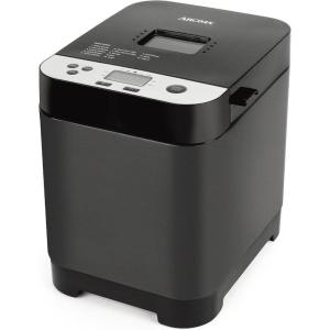 imageAROMA 15lbs Digital Bread Maker with Crust Customization ClearView Lid and Nonstick Baking Pan Black ABM250