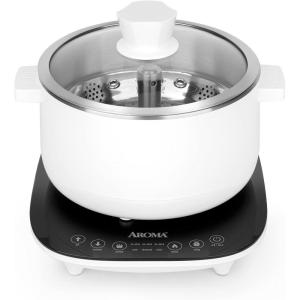 imageAroma Stainless Steel Hot Pot Silver ASP600 5 quartAuto Lift