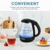 imageAROMA 12L  5Cup Glass Electric Kettle with Cordless Pouring TriggerRelease Lid Automatic Shutoff Black AWK151BTransparent Glass