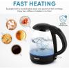 imageAROMA 12L  5Cup Glass Electric Kettle with Cordless Pouring TriggerRelease Lid Automatic Shutoff Black AWK151BTransparent Glass