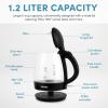 imageAROMA 12L  5Cup Glass Electric Kettle with Cordless Pouring TriggerRelease Lid Automatic Shutoff Black AWK151BTransparent Glass
