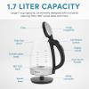 imageAROMA 12L  5Cup Glass Electric Kettle with Cordless Pouring TriggerRelease Lid Automatic Shutoff Black AWK151BTransparent Glass