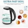 imageAROMA 12L  5Cup Glass Electric Kettle with Cordless Pouring TriggerRelease Lid Automatic Shutoff Black AWK151BTransparent Glass