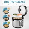 imageAROMA Digital Rice Cooker 4Cup Uncooked  8Cup Cooked Steamer Grain Cooker Multicooker 2 Qt Stainless Steel Exterior ARC914SBD10 Cup Uncooked