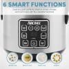 imageAROMA Digital Rice Cooker 4Cup Uncooked  8Cup Cooked Steamer Grain Cooker Multicooker 2 Qt Stainless Steel Exterior ARC914SBDBasic 4 Cup Uncooked  8 Cup Cooked Black