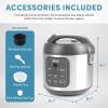 imageAROMA Digital Rice Cooker 4Cup Uncooked  8Cup Cooked Steamer Grain Cooker Multicooker 2 Qt Stainless Steel Exterior ARC914SBDProfessional 4 Cup Uncooked  8 Cup Cooked Gray