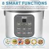 imageAROMA Digital Rice Cooker 4Cup Uncooked  8Cup Cooked Steamer Grain Cooker Multicooker 2 Qt Stainless Steel Exterior ARC914SBDProfessional 4 Cup Uncooked  8 Cup Cooked Gray