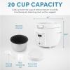 imageAROMA Professional Digital Rice Cooker 10Cup Uncooked  20Cup Cooked Slow Cooker Multicooker Steamer Oatmeal Cooker Auto Keep Warm SautthenSimmer 4 Qt White ARC1230W