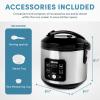 imageAroma Housewares 20 Cup Cooked 10 cup uncooked Digital Rice Cooker Slow Cooker Food Steamer SS Exterior ARC150SBBlackCoreCoat Ceramic