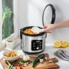 imageAroma Housewares 20 Cup Cooked 10 cup uncooked Digital Rice Cooker Slow Cooker Food Steamer SS Exterior ARC150SBBlackCoreCoat Ceramic