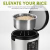 imageAroma Housewares 20 Cup Cooked 10 cup uncooked Digital Rice Cooker Slow Cooker Food Steamer SS Exterior ARC150SBBlackSmart Carb