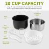 imageAroma Housewares 20 Cup Cooked 10 cup uncooked Digital Rice Cooker Slow Cooker Food Steamer SS Exterior ARC150SBBlackSmart Carb
