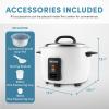 imageAroma Housewares 60Cup Cooked 30Cup UNCOOKED Commercial Rice Cooker ARC1033EWhiteCommercial 20 cup uncooked rice