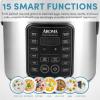 imageAroma Housewares ARC5200SB 2O2O Model Rice ampamp Grain Cooker Saut Slow Cook Steam Stew Oatmeal Risotto Soup 20 Cup 10 Cup uncooked Stainless Steel20 cup cooked  10 cup uncooked