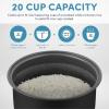 imageAroma Housewares ARC5200SB 2O2O Model Rice ampamp Grain Cooker Saut Slow Cook Steam Stew Oatmeal Risotto Soup 20 Cup 10 Cup uncooked Stainless Steel20 cup cooked  10 cup uncooked
