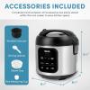 imageAroma Housewares ARC5200SB 2O2O Model Rice ampamp Grain Cooker Saut Slow Cook Steam Stew Oatmeal Risotto Soup 20 Cup 10 Cup uncooked Stainless SteelPro 4 Cup Uncooked Black