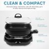 imageAroma Housewares ASP218B Grillet 4Qt 3in1 CoolTouch Electric Indoor Grill Portable Dishwasher Safe with Nonstick Pan ampamp Tempered Glass Lid Black