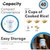imageAroma Housewares MRC903D Mi 3Cup Cooked 15Cup UNCOOKED Digital Cool Touch Mini Rice CookerWhiteBlueWhite