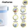 imageAroma Housewares MRC903D Mi 3Cup Cooked 15Cup UNCOOKED Digital Cool Touch Mini Rice CookerWhiteBlueWhite