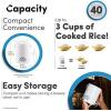 imageAroma Housewares MRC903D Mi 3Cup Cooked 15Cup UNCOOKED Digital Cool Touch Mini Rice CookerWhiteWhite