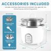imageAroma Housewares NutriWare 14Cup Cooked Digital Rice Cooker and Food Steamer White14Cup Cooked Digital