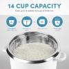 imageAroma Housewares NutriWare 14Cup Cooked Digital Rice Cooker and Food Steamer White14Cup Cooked Digital